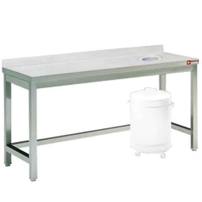 Table de travail inox avec trou vide ordures Largeur 1400mm DIAMOND - TS1470A Commander Maintenant
