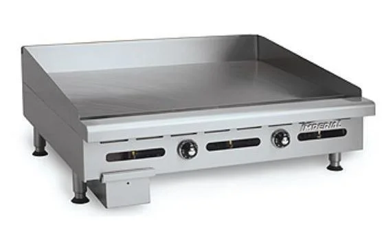 Plancha professionnelle gaz lisse 2 zones IMPERIAL Réduction