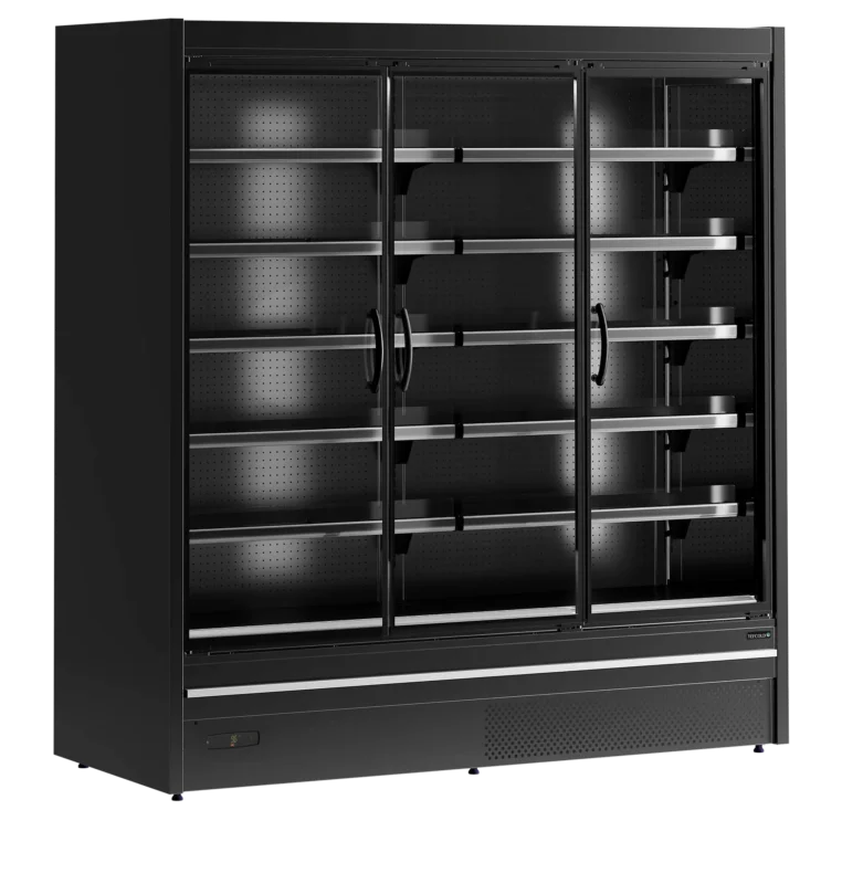 Vitrine réfrigérée verticale noire libre service portes battantes longueur 1955mm TEFCOLD Offre Limitée