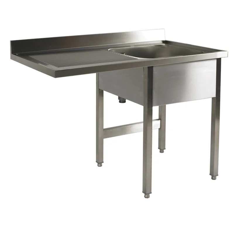 Plonge inox 1 bac avec égouttoir à gauche 1200x600mm BERTRAND - PL/61215G Haute Qualité