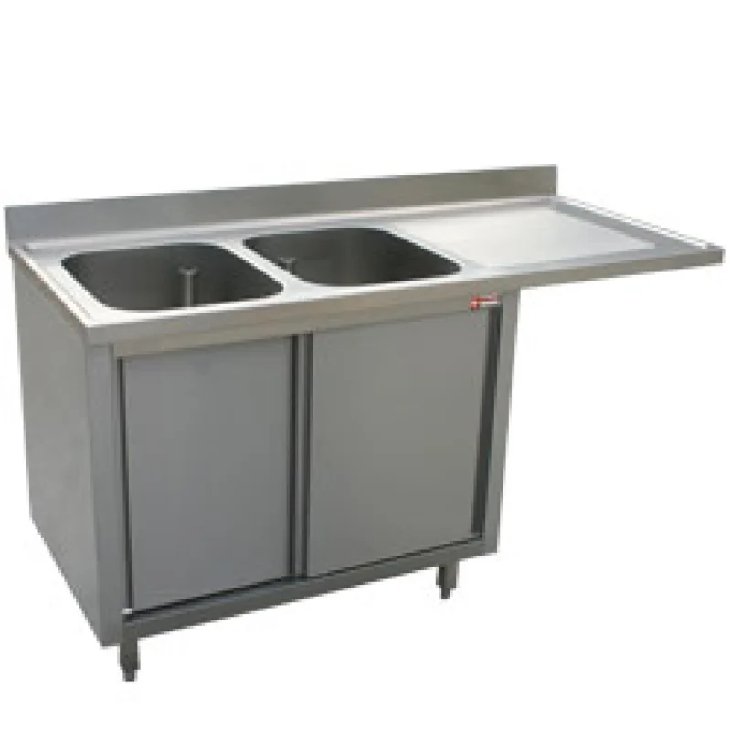 Plonge inox sur meuble 2 bacs avec égouttoir à droite 1600x700mm DIAMOND - L1621VD-AS Affaire À Saisir