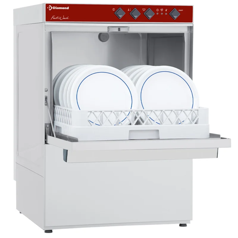 Lave-vaisselle professionnel monophasé avec adoucisseur DIAMOND - DC502/6M-A Commander Maintenant