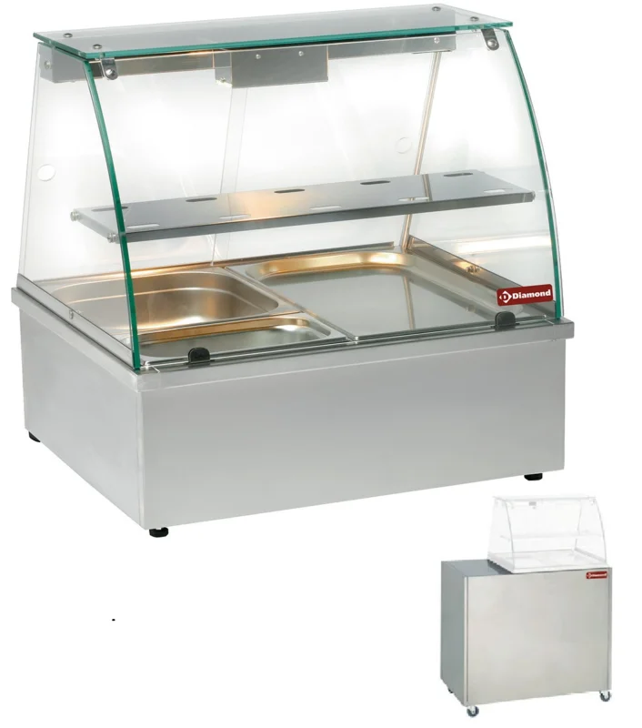 Satisfait Ou Remboursé Vitrine chauffante bain marie 2 GN1/1 DIAMOND