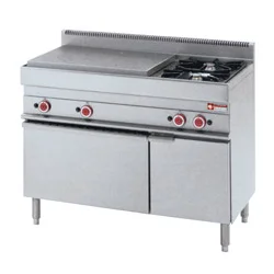Fourneau 2 feux et plaque coup de feu sur four gaz DIAMOND profondeur 650mm Meilleur Choix