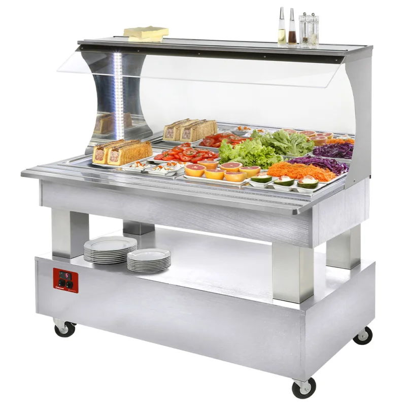 Expédition Rapide Buffet réfrigéré mural 4 x GN1/1 en bois blanc DIAMOND