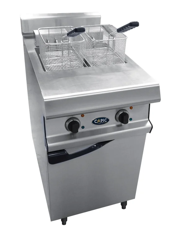 Quantité Limitée Friteuse professionnelle électrique 2 x 8 Litres sur placard CAPIC profondeur 900mm