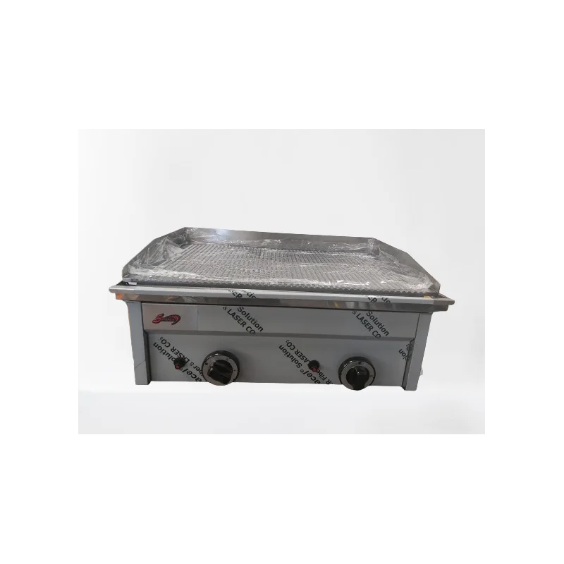 Livraison Express Plaque hamburgers acier inf. rainurée - Gaz - 2 brûleurs SOFRACA