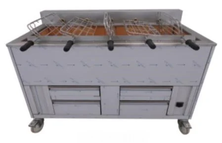 Barbecue en inox au Charbon Industriel professionnel 5 grilles rotatives IMPORMARTINHO Commander Maintenant
