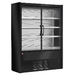 Vitrine réfrigérée verticale noire libre service portes battantes longueur 700mm DIAMOND Usine Directe