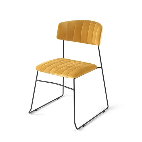 Acheter Direct Chaise d'intérieur en velours jaune MUNDO VEBA