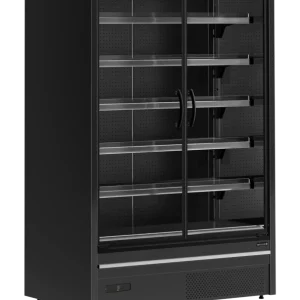 Vitrine réfrigérée verticale noire libre service portes battantes longueur 1330mm TEFCOLD Seulement Aujourd’hui