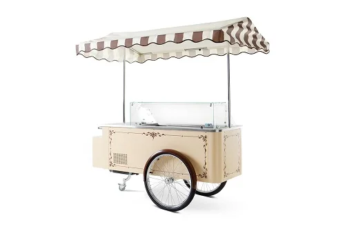 Vente Directe Vitrine réfrigérée à crème glacée 6+6 bacs sur roue CLASSIQUE