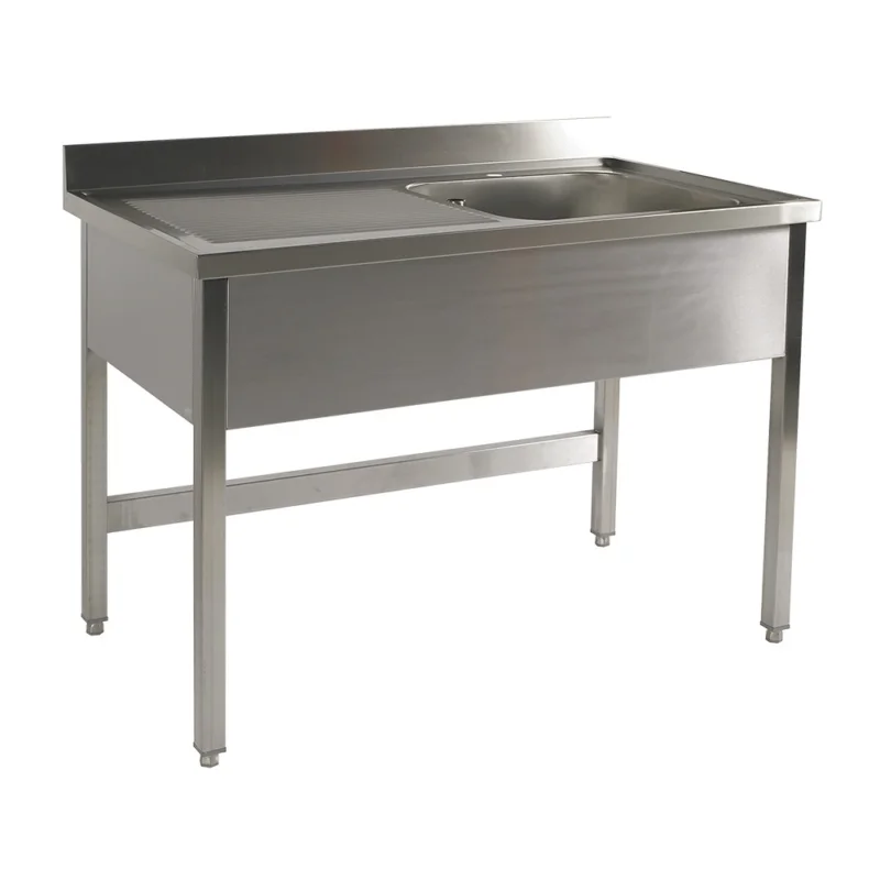 Expédié Aujourd’hui Plonge inox 1 bac avec égouttoir à gauche 1200x700mm BERTRAND - PL/1215G