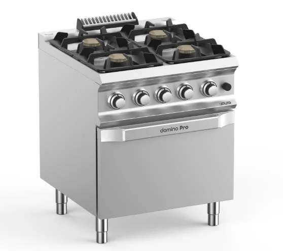 Fourneau 4 feux vifs sur four gaz MBM - DOMINA PRO 700 Réduction