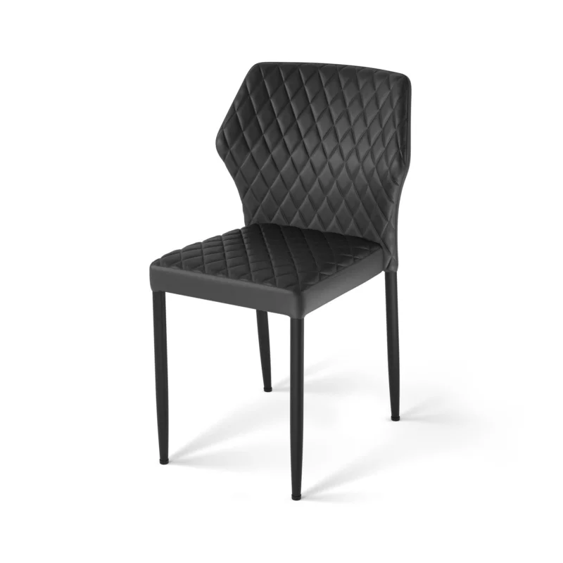 Chaise d'intérieur en cuir synthétique noir LOUIS VEBA Commande En Gros
