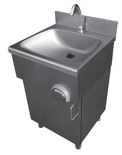 Nouvelle Collection Lave mains inox avec commande fémorale sur placard profondeur 400mm