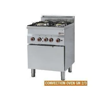 Super Prix Fourneau 4 feux vifs gaz sur four électrique GN2/3 DIAMOND profondeur 600mm