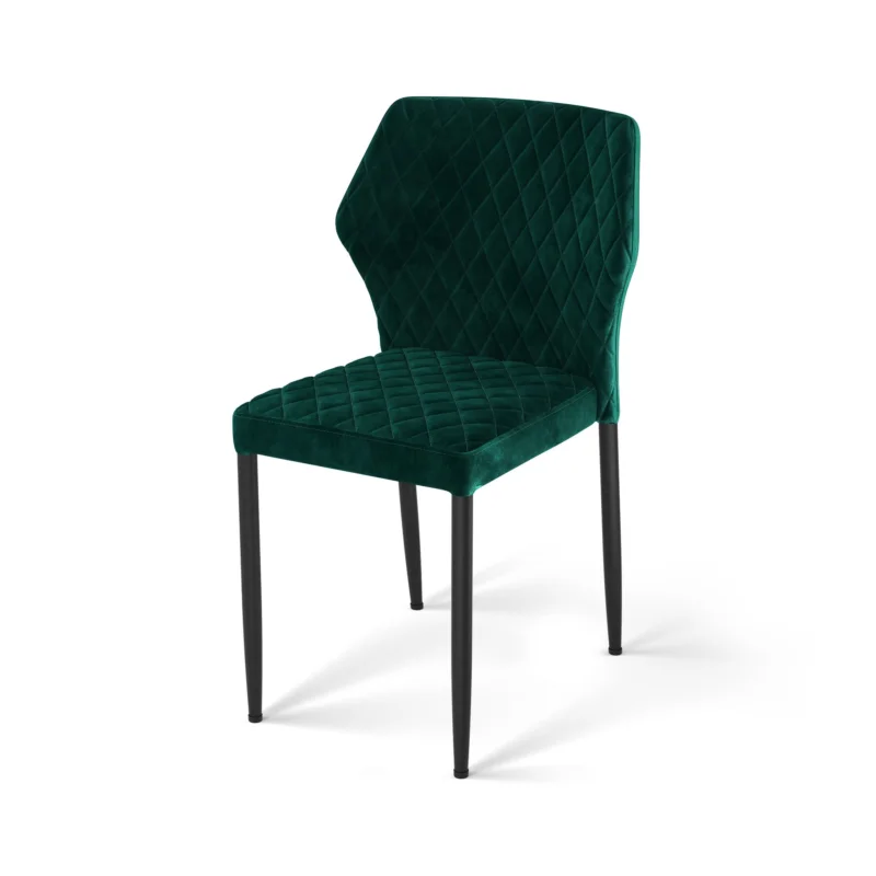 Chaise d'intérieur en velours vert LOUIS VEBA Meilleur Choix