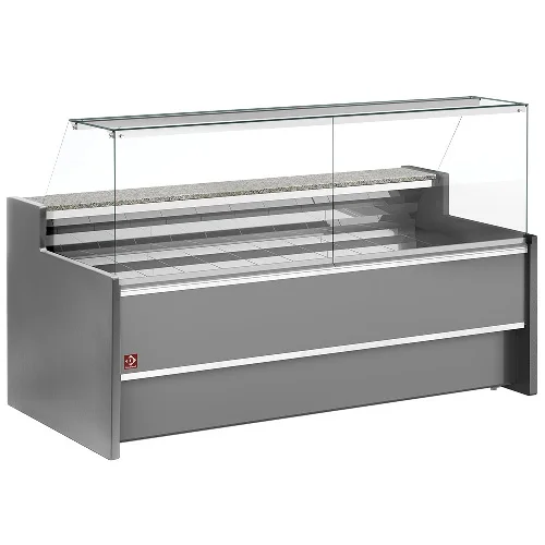 Quantité Limitée Vitrine réfrigérée à vitre droite Longueur 2500mm DIAMOND - FLORENCE GRIS