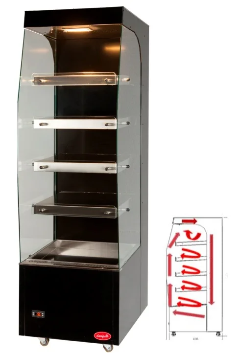 Vitrine chaude en libre-service - 5 niveaux - Longueur 600mm DOREGRILL Dernière Chance