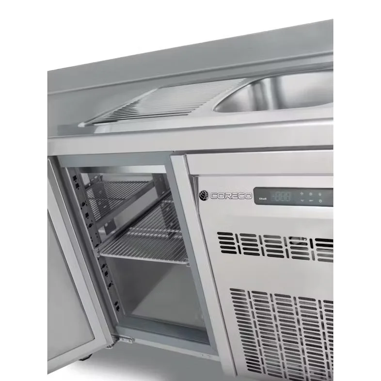 Réduction Table réfrigérée avec évier 2 portes profondeur 700 CORECO