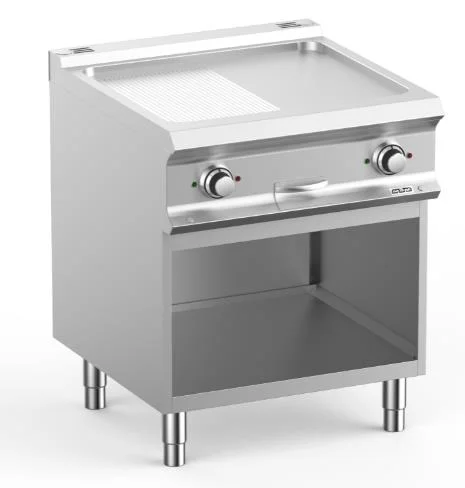 Plancha professionnelle électrique lisse et rainurée sur placard ouvert MBM - DOMINA PRO 700 Livraison Express