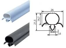Joint bourrelet caoutchouc noir pour meuble froid professionnel Longueur 2.5m Réduction