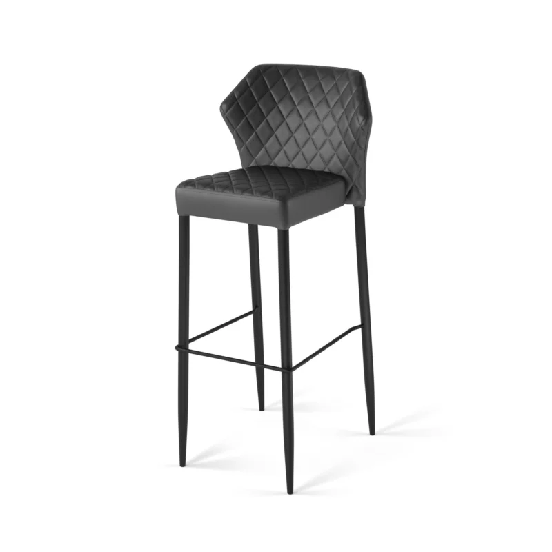 Tabouret d'intérieur en cuir noir LOUIS VEBA Livraison Gratuite
