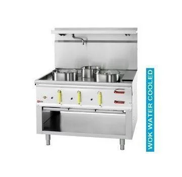 Must-Have Fourneau wok 3 brûleurs en triangle DIAMOND