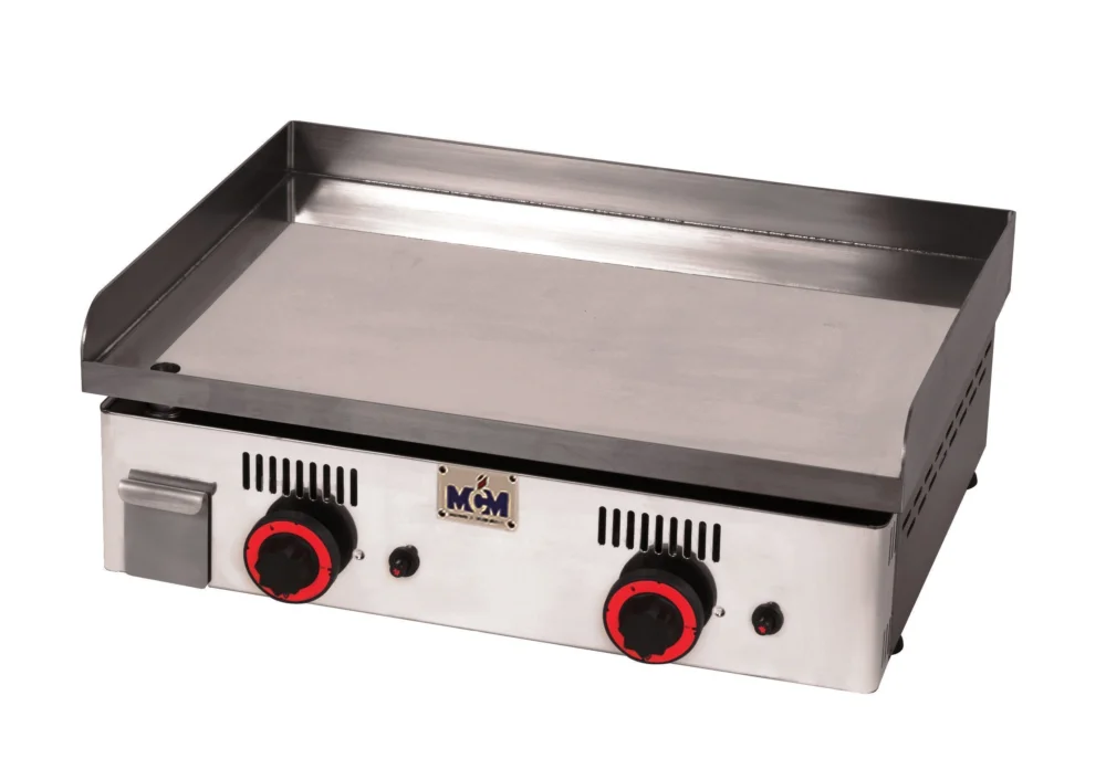 Plancha professionnelle électrique lisse 2 zones MCM Commander Vite