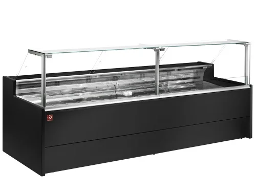 Meilleur Prix Vitrine réfrigérée à vitre droite sur pistons longueur 2500mm DIAMOND - VENICE NOIR