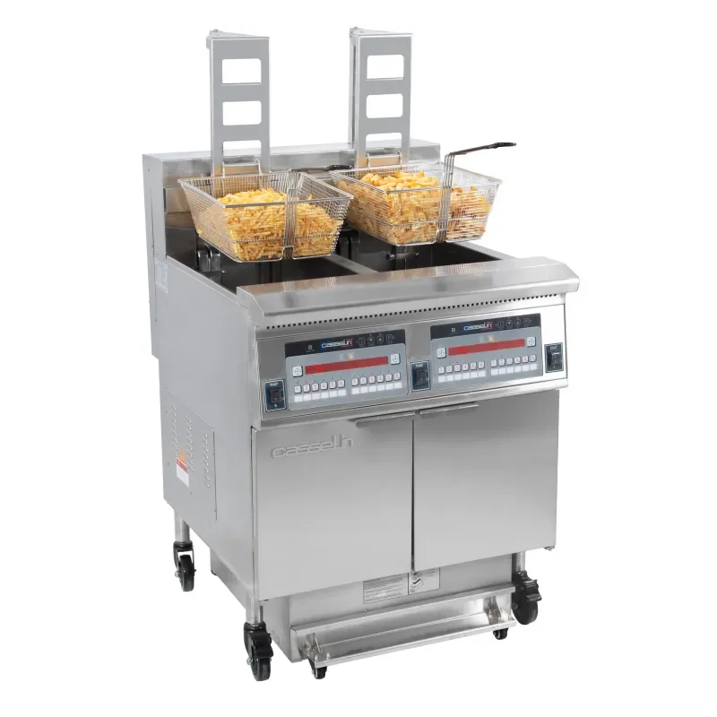 Haute Qualité Friteuse professionnelle électrique haut-rendement 2 x 22 Litres avec relevage automatique CASSELIN