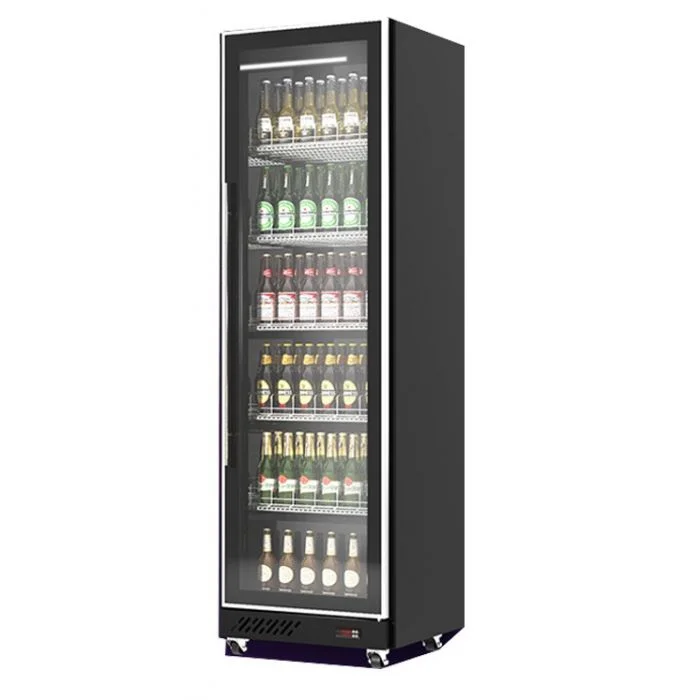 Armoire à boisson 1 porte vitrée 387 Litres noire COMBISTEEL Pas Cher