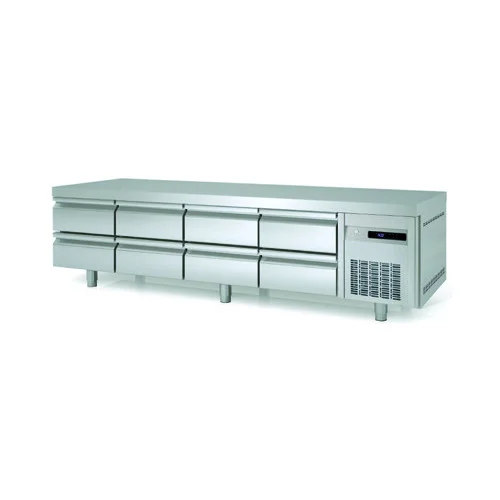 Soubassement réfrigéré 8 x 1/2 tiroirs longueur 2220mm CORECO Bon Plan