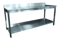 Vente Directe Table inox démontable adossée avec étagère Largeur 1400mm et Profondeur 700mm