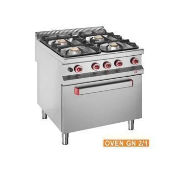Fourneau 4 feux vifs sur four gaz gamme 900 DIAMOND Nouveauté