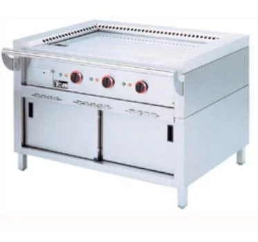 Plancha professionnelle Teppanyaki électrique 3 zones sur armoire DIAMOND Commander Vite