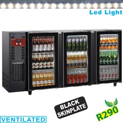 Soldes Arrière-bar réfrigéré 3 portes vitrées battantes noir DIAMOND