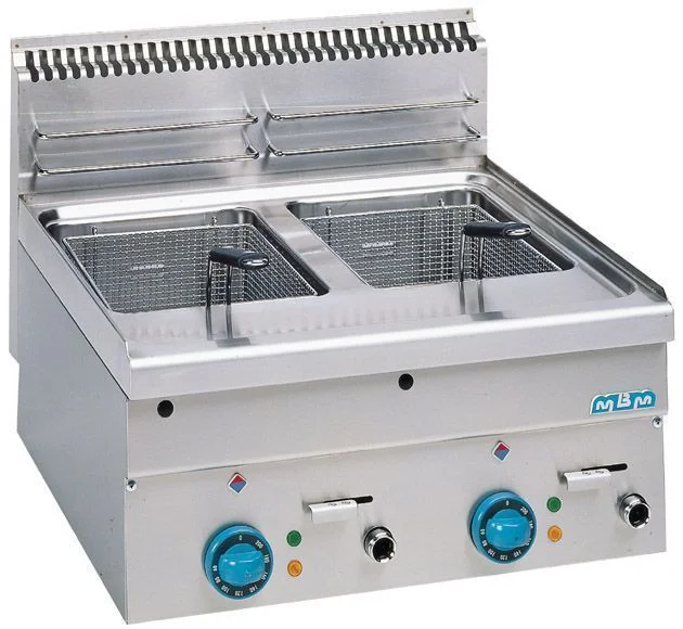 Friteuse professionnelle électrique 2x8 Litres à poser MBM profondeur 600mm Commande En Gros