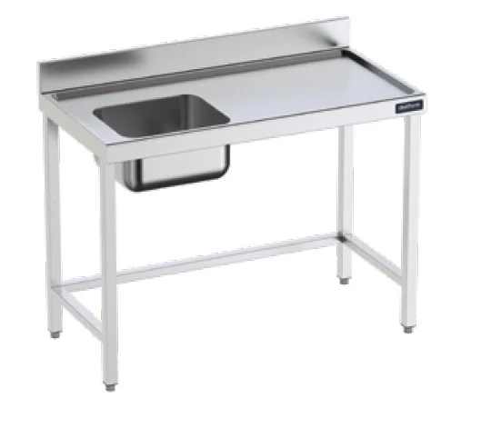 Satisfait Ou Remboursé Table de préparation en inox anti-ruissellement1400mm