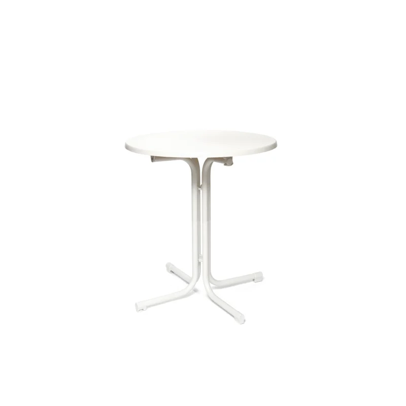 Vente Directe Table de terrasse pliante diamètre 70cm blanche BERLIN VEBA