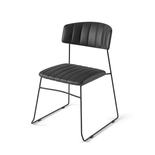 Chaise d'intérieur en cuir synthétique noir MUNDO VEBA Remise