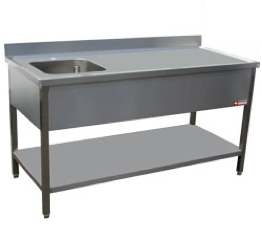 Table du chef inox cuve à gauche 1400x700mm DIAMOND - TV1471SA Super Prix
