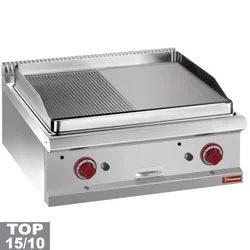 Offre Spéciale Plancha professionnelle gaz lisse/rainurée en fonte 2 zones DIAMOND profondeur 700mm