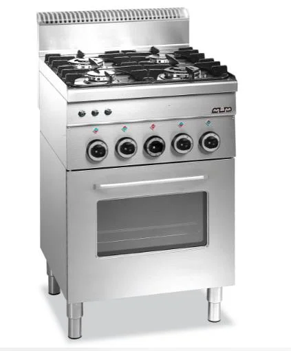 Fourneau 4 feux vifs sur four gaz GN1/1 MBM profondeur 600mm Meilleur Choix