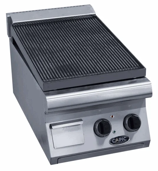 Plancha professionnelle électrique rainurée en fonte 1 zone CAPIC profondeur 700mm Produit De Marque