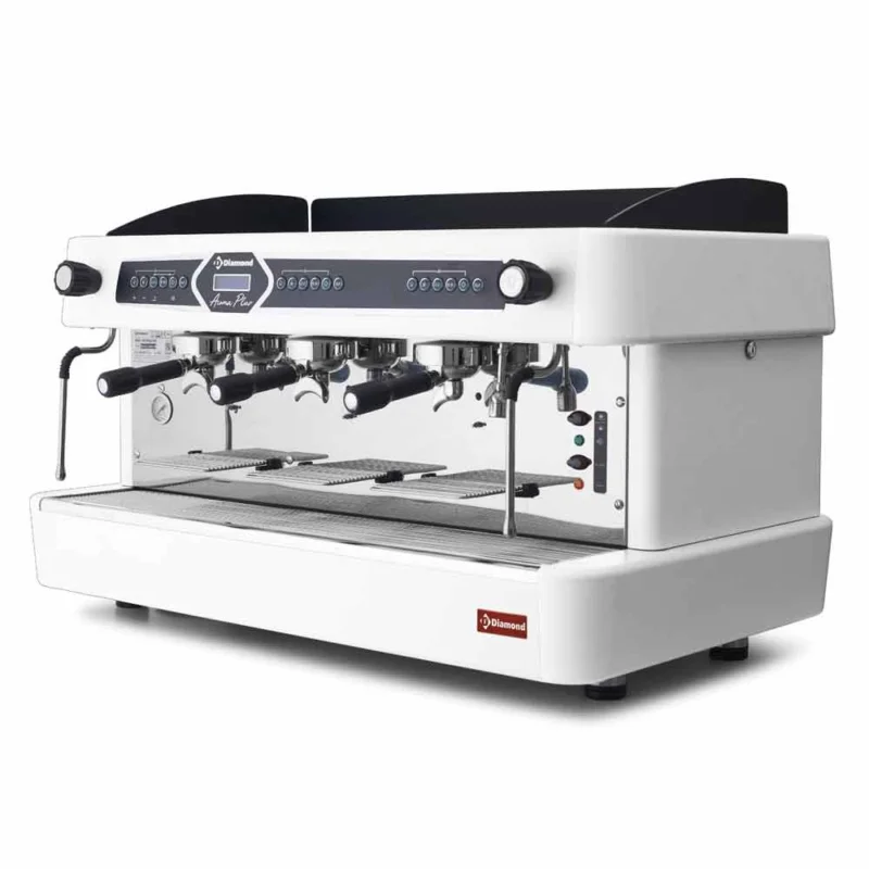 Produit De Marque Machine à café électronique 3 groupes blanche DIAMOND