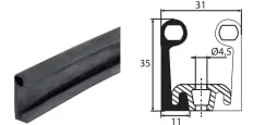 Solde Joint bourrelet caoutchouc noir pour meuble froid professionnel Longueur 8m