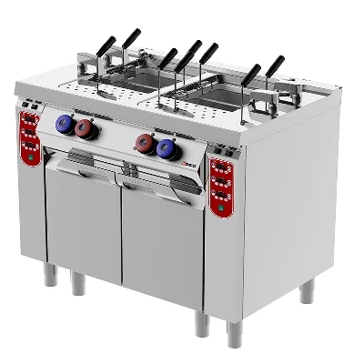Dernière Chance Cuiseur à pâtes à gaz double sur socle DESCO profondeur 700mm