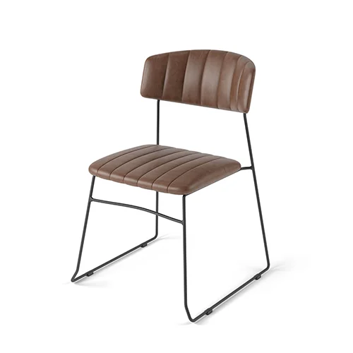 Chaise d'intérieur en cuir synthétique cognac MUNDO VEBA Nouvel Arrivage
